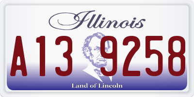 IL license plate A139258