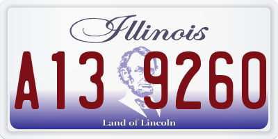 IL license plate A139260