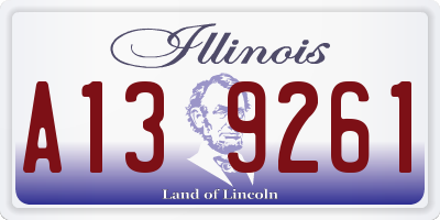 IL license plate A139261