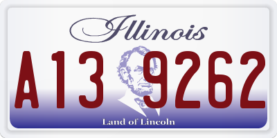 IL license plate A139262