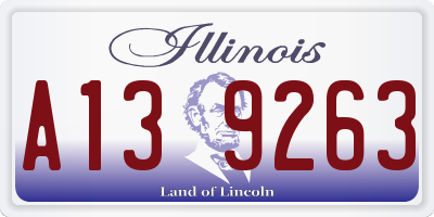 IL license plate A139263