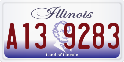 IL license plate A139283