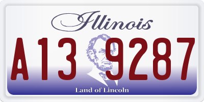 IL license plate A139287