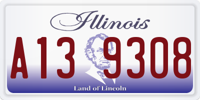 IL license plate A139308