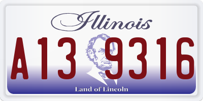 IL license plate A139316
