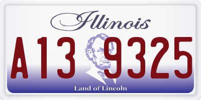IL license plate A139325