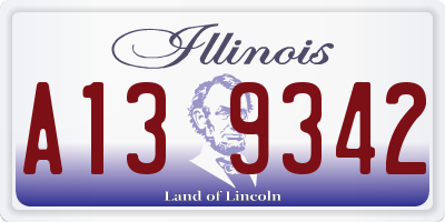 IL license plate A139342