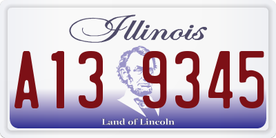 IL license plate A139345