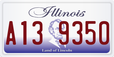 IL license plate A139350