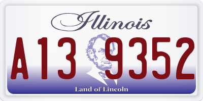 IL license plate A139352