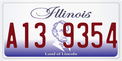IL license plate A139354