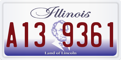 IL license plate A139361