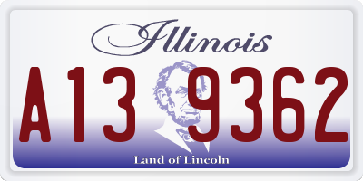 IL license plate A139362