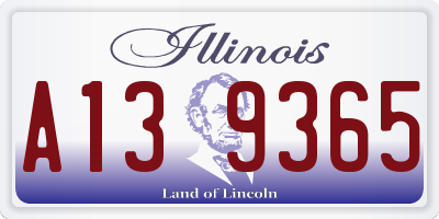 IL license plate A139365