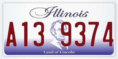 IL license plate A139374