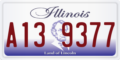 IL license plate A139377