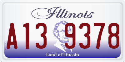 IL license plate A139378