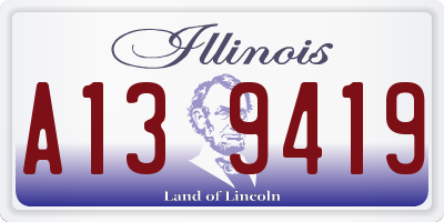 IL license plate A139419