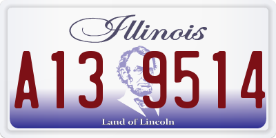 IL license plate A139514