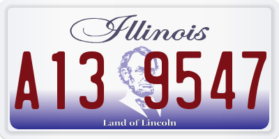 IL license plate A139547