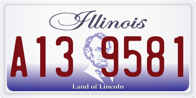 IL license plate A139581
