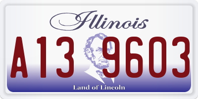 IL license plate A139603