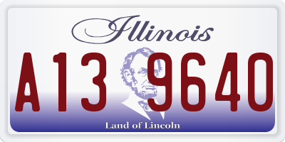 IL license plate A139640