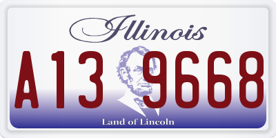 IL license plate A139668