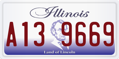 IL license plate A139669