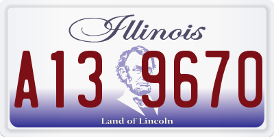 IL license plate A139670