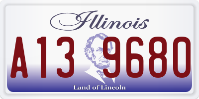 IL license plate A139680