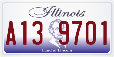 IL license plate A139701