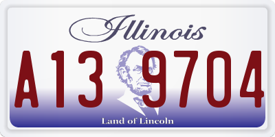 IL license plate A139704