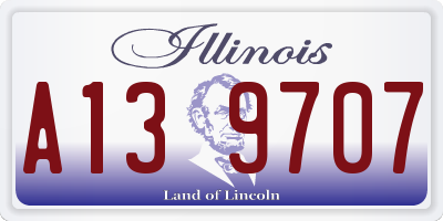 IL license plate A139707