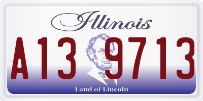IL license plate A139713