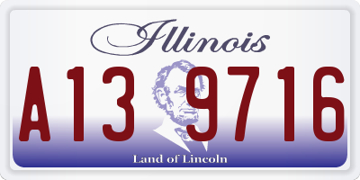 IL license plate A139716