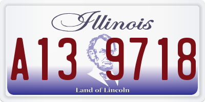 IL license plate A139718