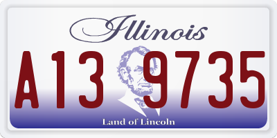 IL license plate A139735