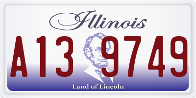 IL license plate A139749