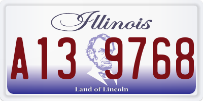 IL license plate A139768