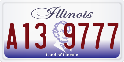 IL license plate A139777