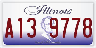 IL license plate A139778