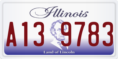 IL license plate A139783