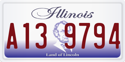 IL license plate A139794