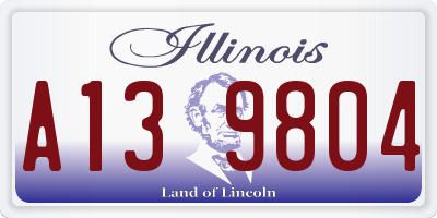 IL license plate A139804