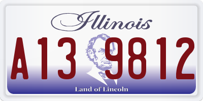IL license plate A139812