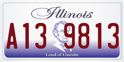 IL license plate A139813