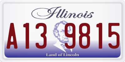IL license plate A139815