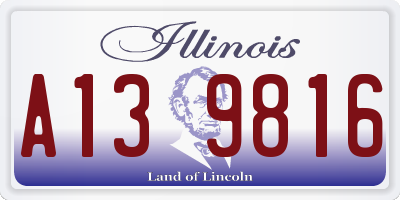 IL license plate A139816