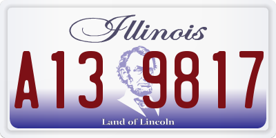 IL license plate A139817